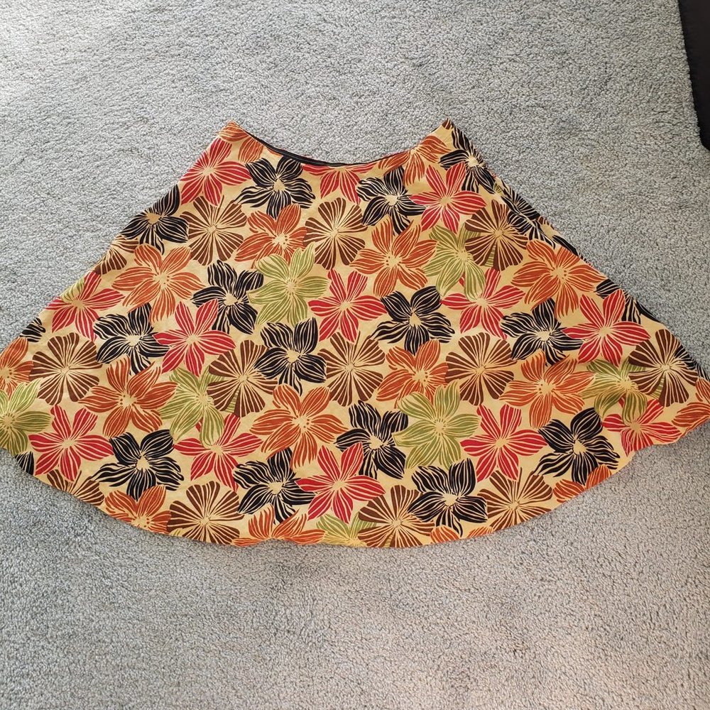 Brown Floral Skirt